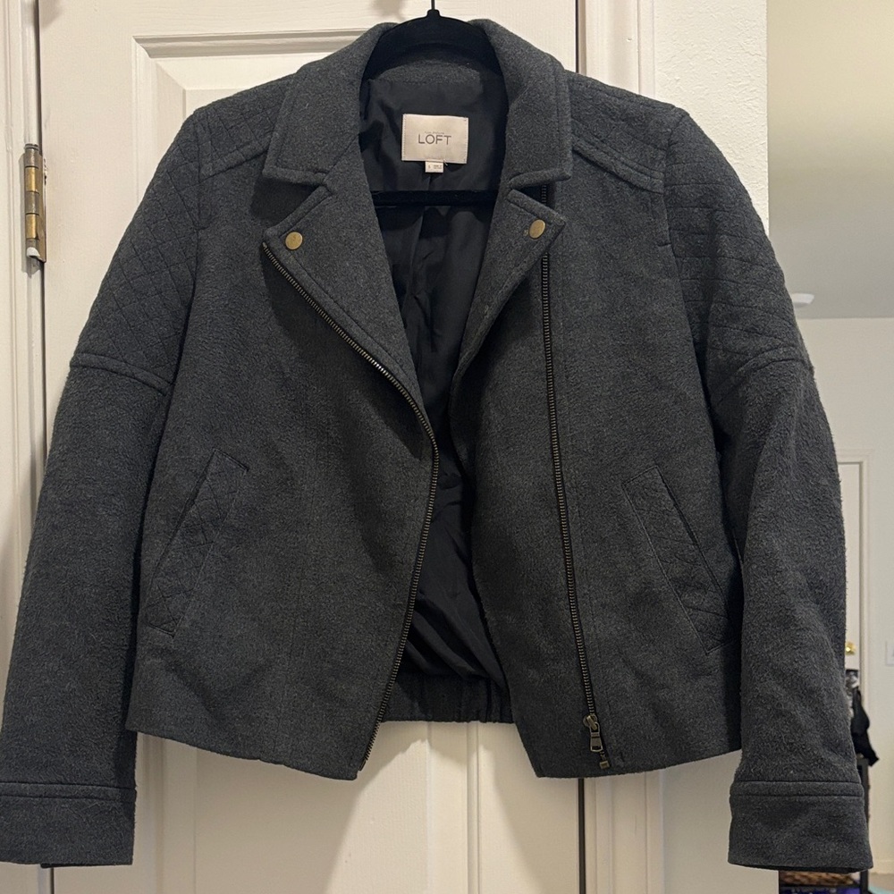 LOFT Charcoal Bomber Jacket